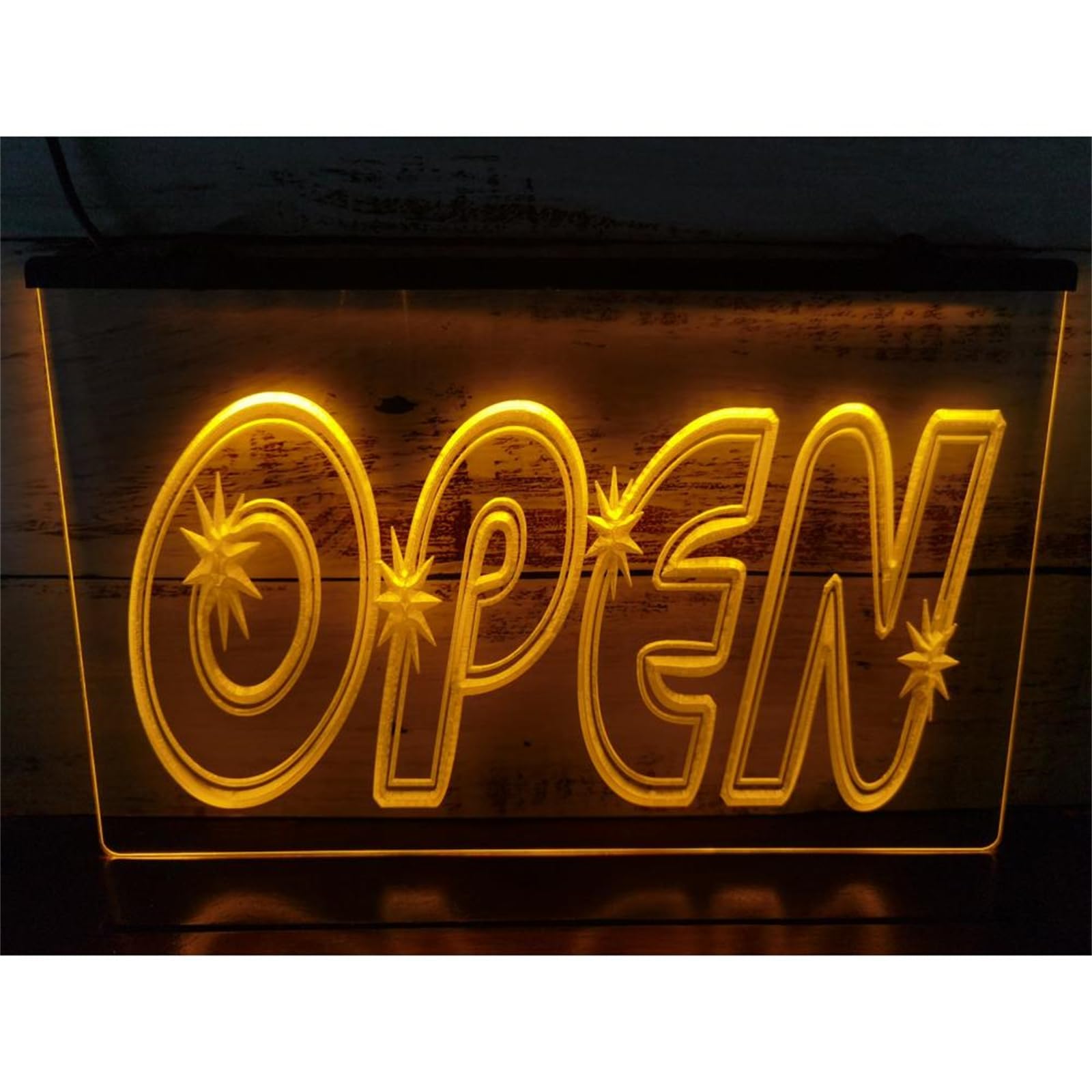ネオン看板 OPEN オレンジと黄色 ネオン看板 OPEN オレンジと黄色
